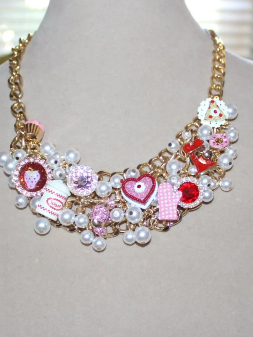 NWT Betsey Johnson Baking Bib Necklace and matching Bracelet FABULOUS!! - Picture 3 of 13